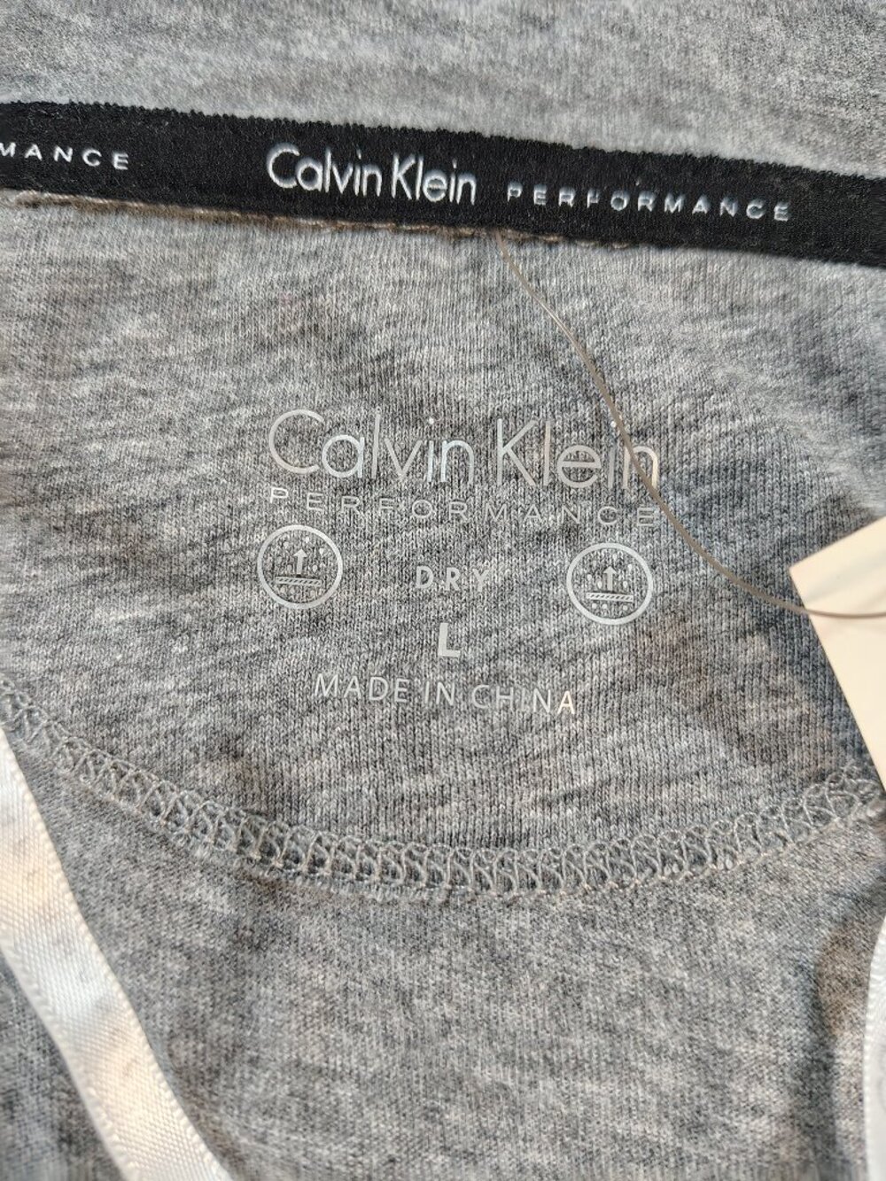 This New Women's Large Grey Calvin Klein Performance Long Sleeve Hooded Light Ja - Picture 3 of 8